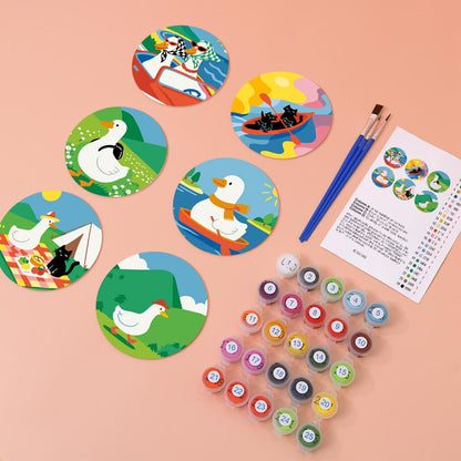 Duck and Black Cat Getaways paint by numbers coasters – image 5