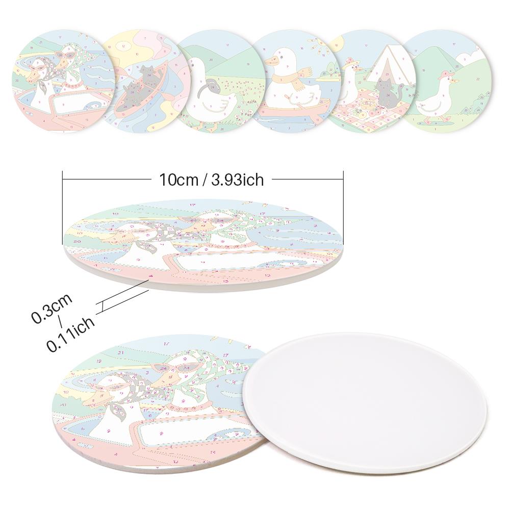 Duck and Black Cat Getaways paint by numbers coasters – image 9