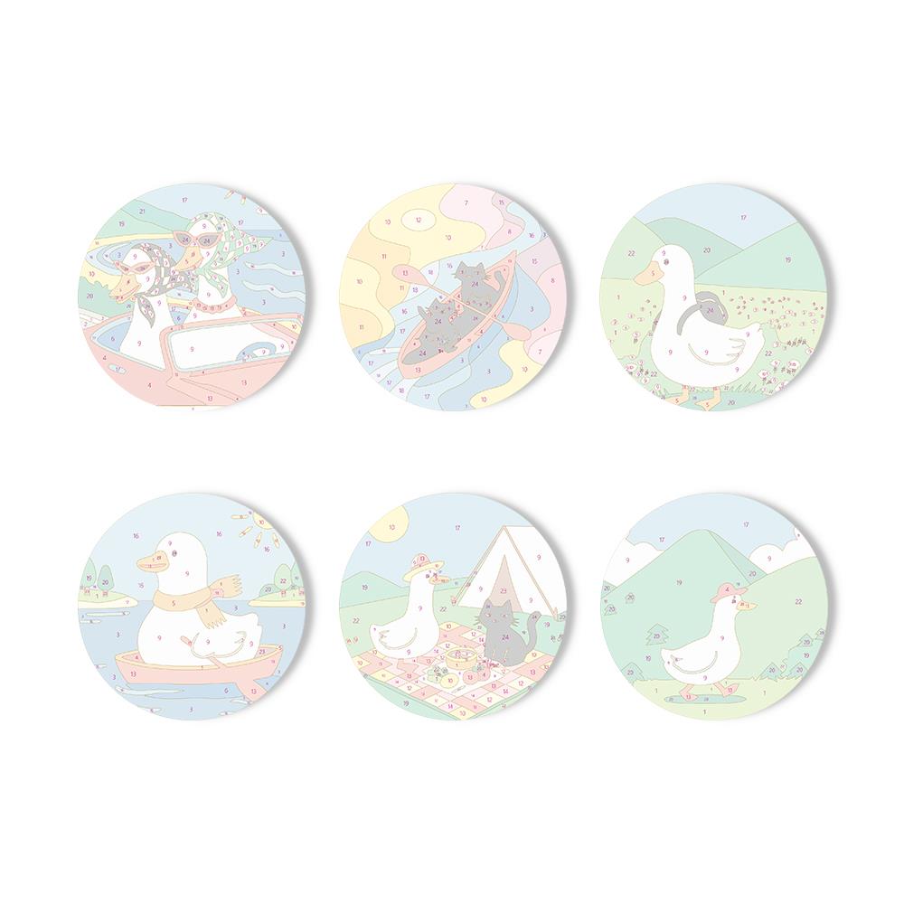 Duck and Black Cat Getaways paint by numbers coasters – image 11