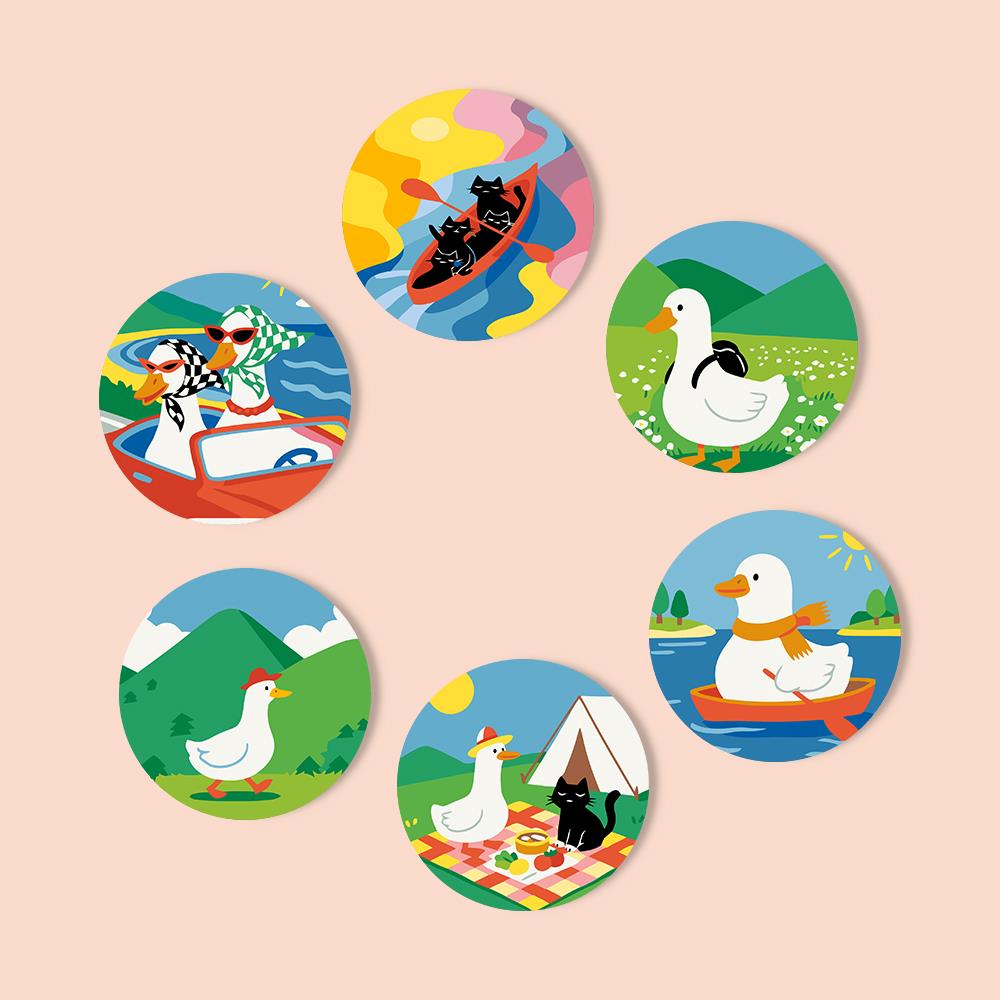 Duck and Black Cat Getaways paint by numbers coasters – image 12