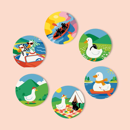 Duck and Black Cat Getaways paint by numbers coasters – image 12