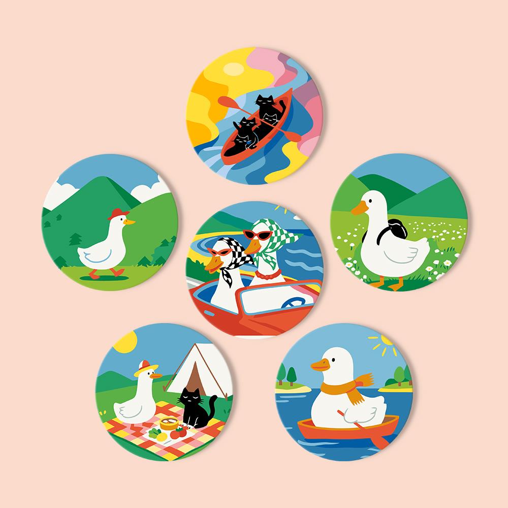 Duck and Black Cat Getaways paint by numbers coasters – image 13