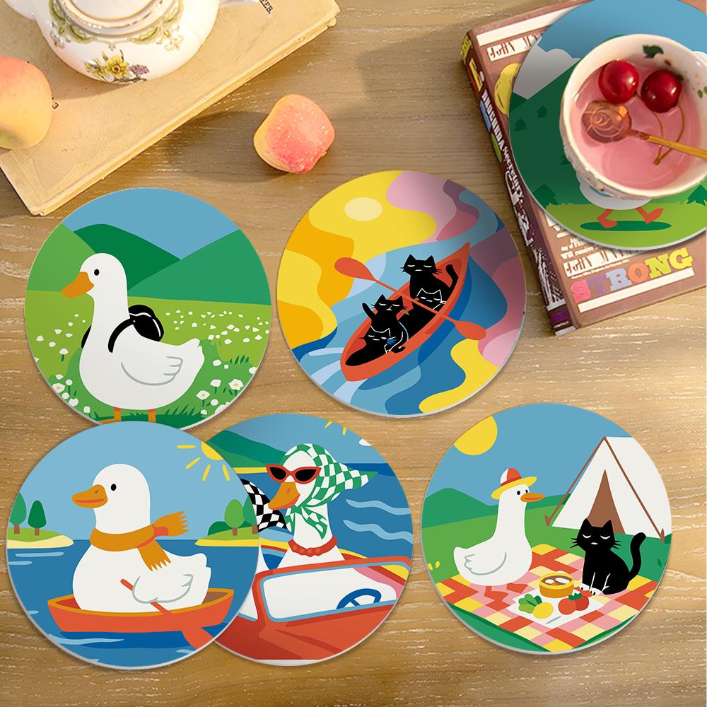 Duck and Black Cat Getaways paint by numbers coasters – image 15