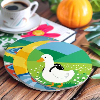 Duck and Black Cat Getaways paint by numbers coasters – image 17