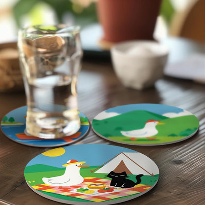Duck and Black Cat Getaways paint by numbers coasters – image 18