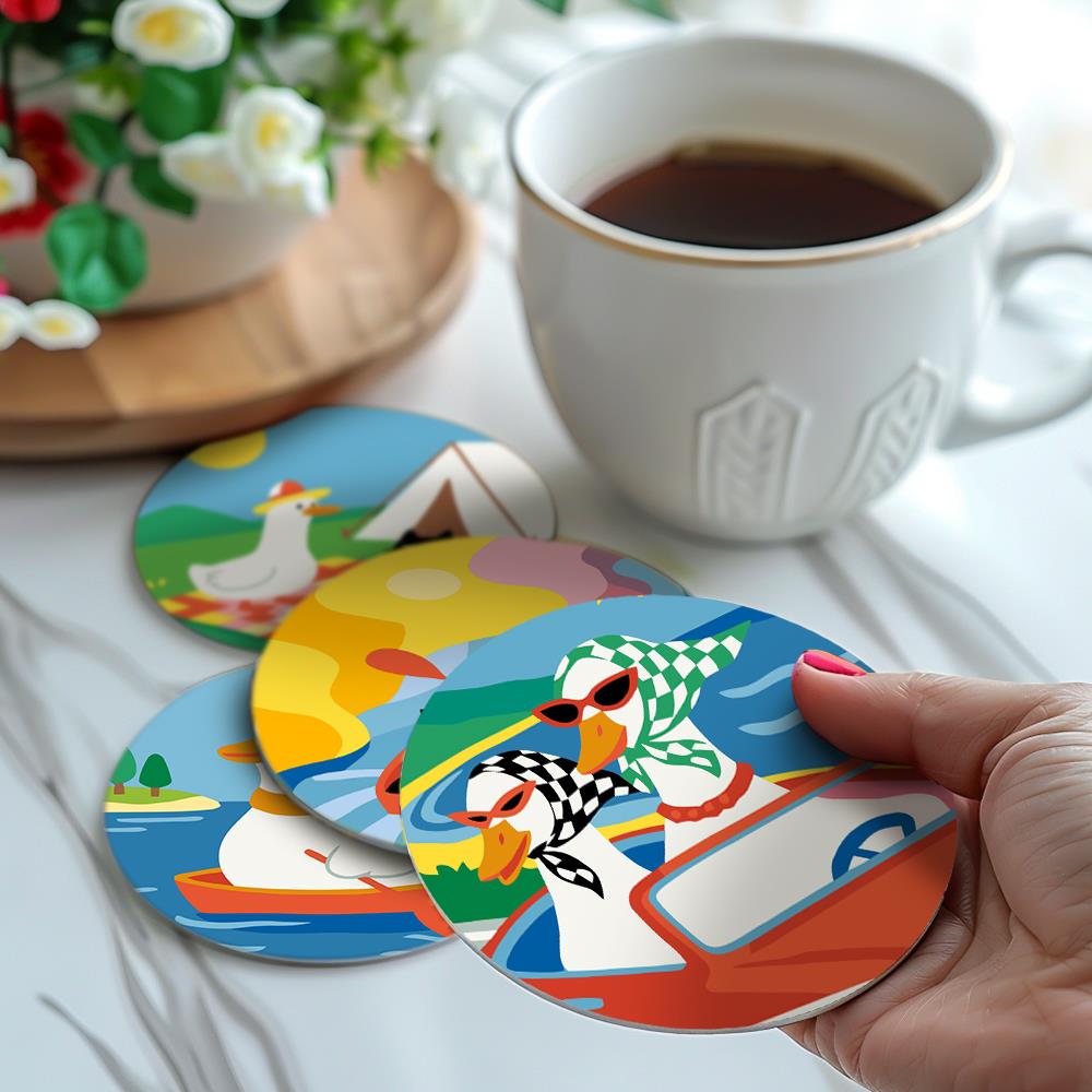 Duck and Black Cat Getaways paint by numbers coasters – image 19