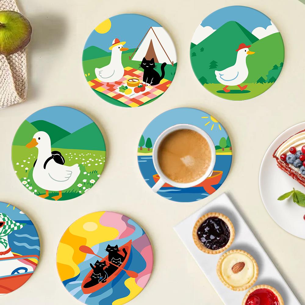 Duck and Black Cat Getaways paint by numbers coasters – image 20