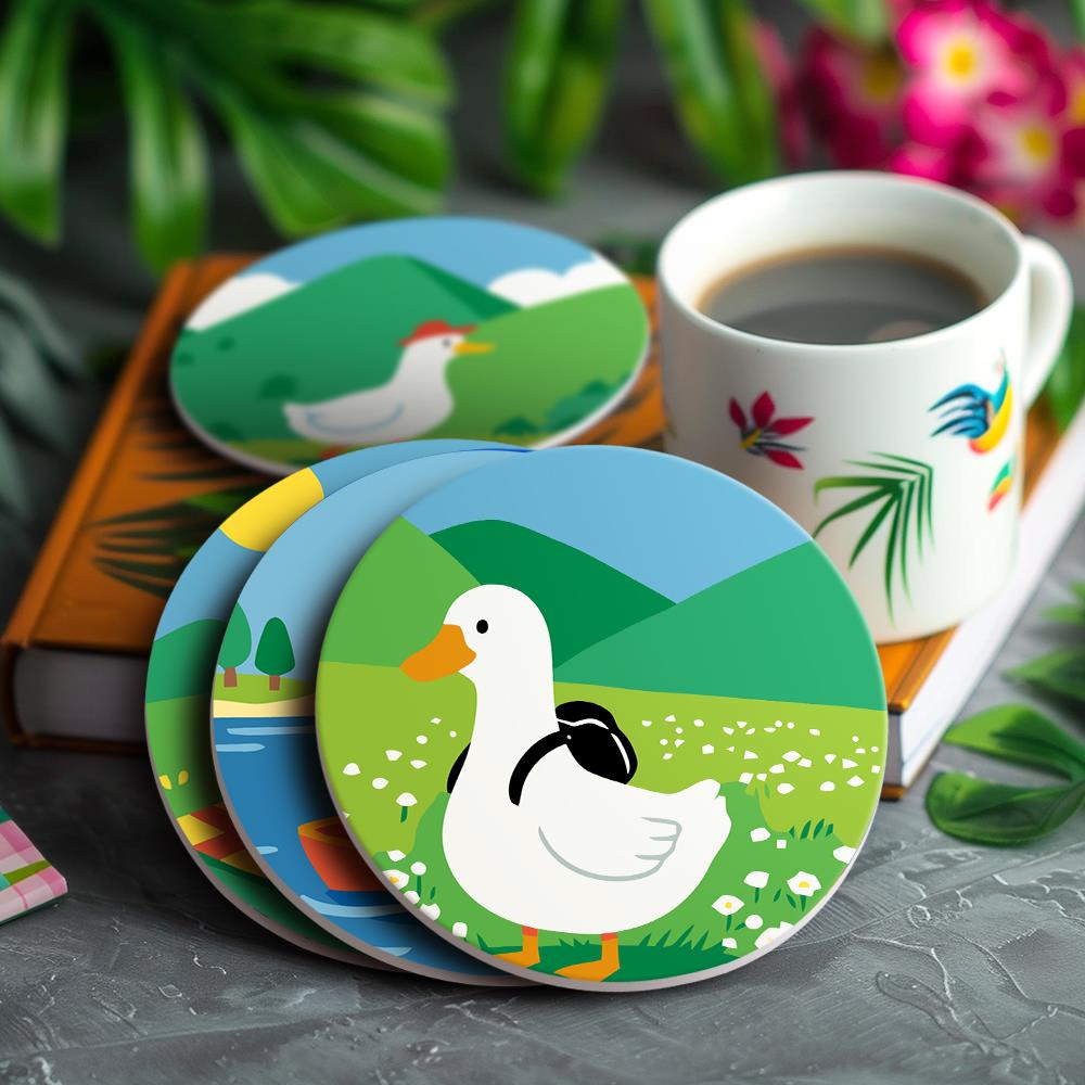 Duck and Black Cat Getaways paint by numbers coasters – image 21
