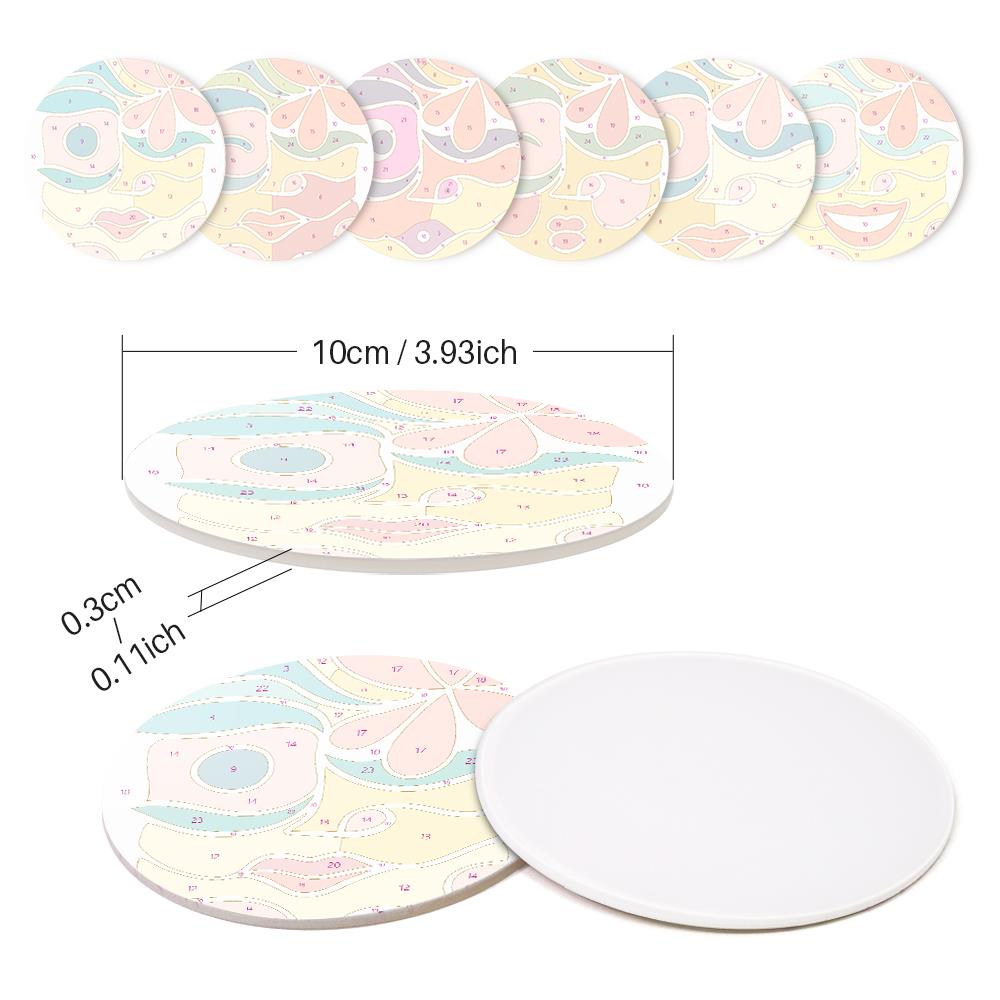 Abstract Cubist Faces paint by numbers coasters – image 9