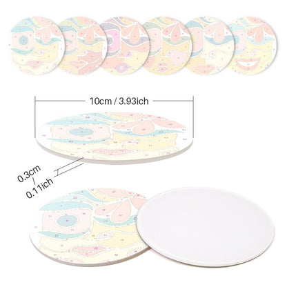 Abstract Cubist Faces paint by numbers coasters – image 9
