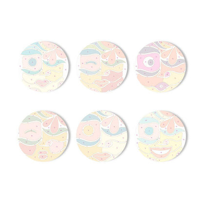 Abstract Cubist Faces paint by numbers coasters – image 11
