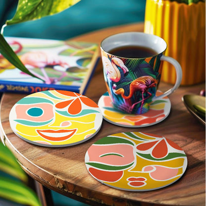 Abstract Cubist Faces paint by numbers coasters – image 16