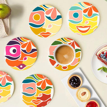 Abstract Cubist Faces paint by numbers coasters – image 20