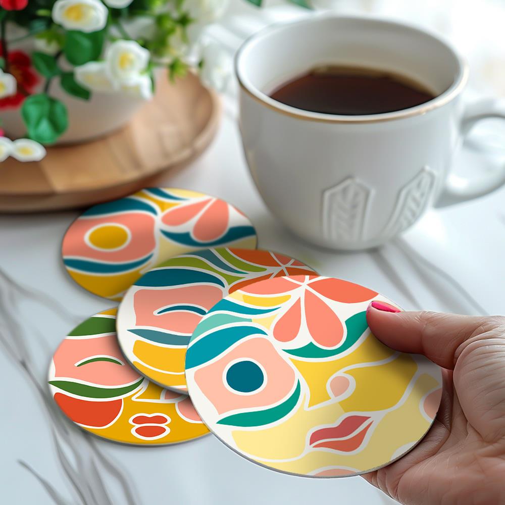 Abstract Cubist Faces paint by numbers coasters – image 21