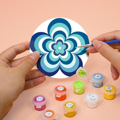 Groovy Layered Daisies paint by numbers coasters – image 7