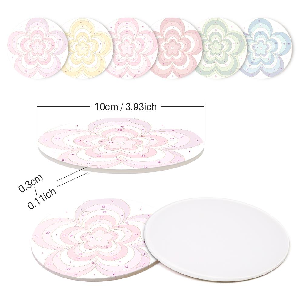 Groovy Layered Daisies paint by numbers coasters – image 9