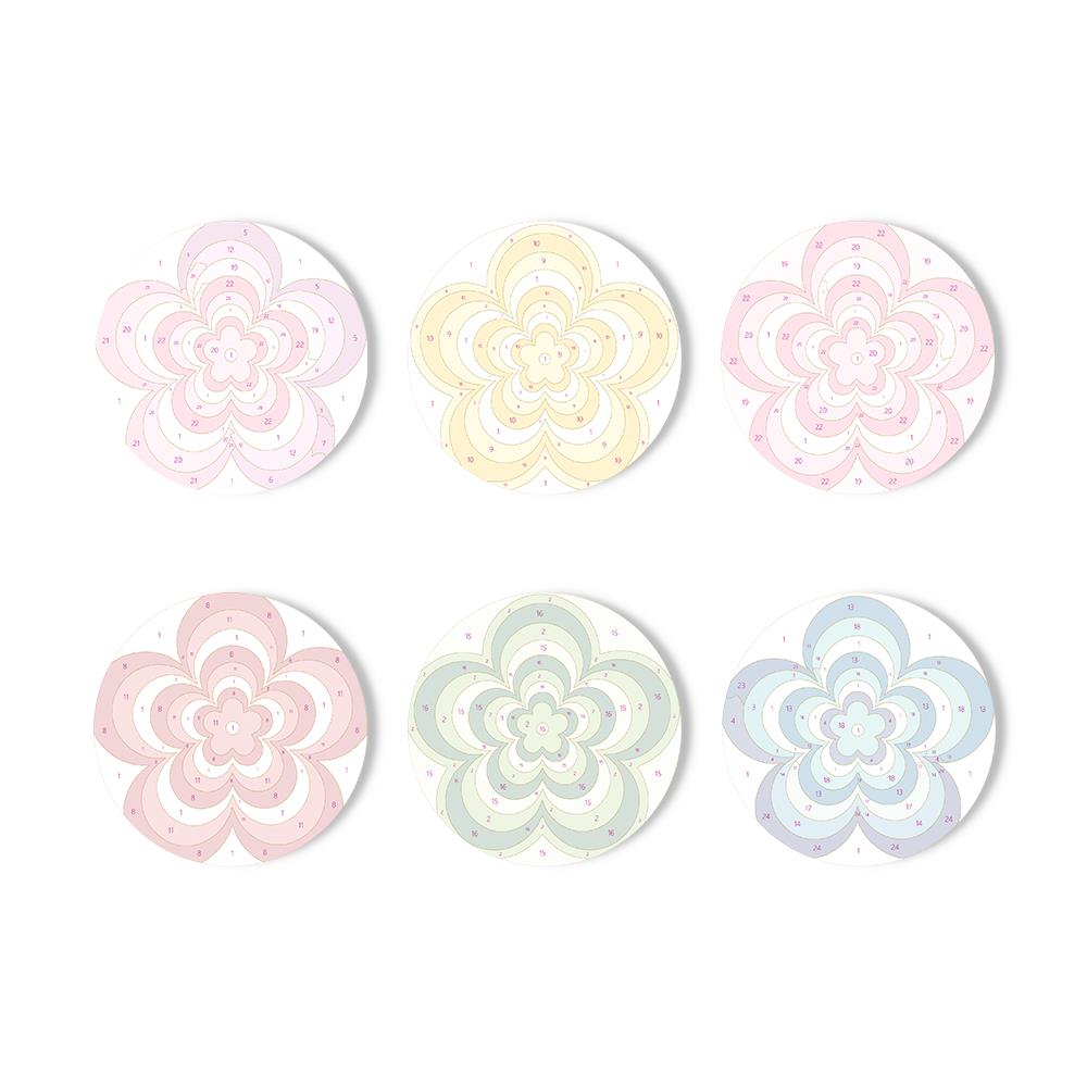 Groovy Layered Daisies paint by numbers coasters – image 11