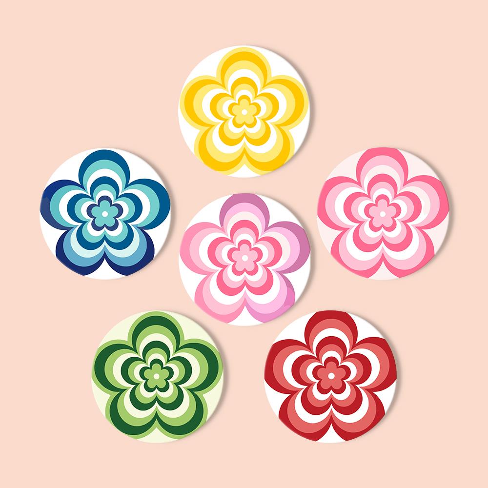 Groovy Layered Daisies paint by numbers coasters – image 13