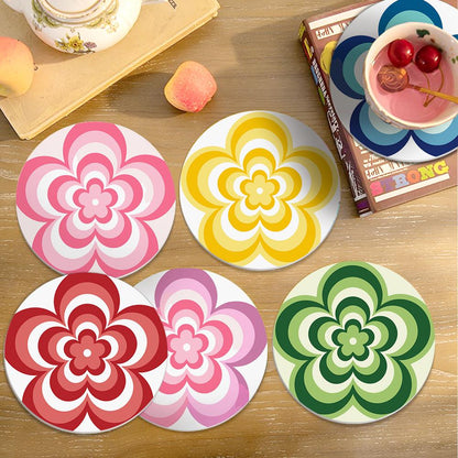 Groovy Layered Daisies paint by numbers coasters – image 15
