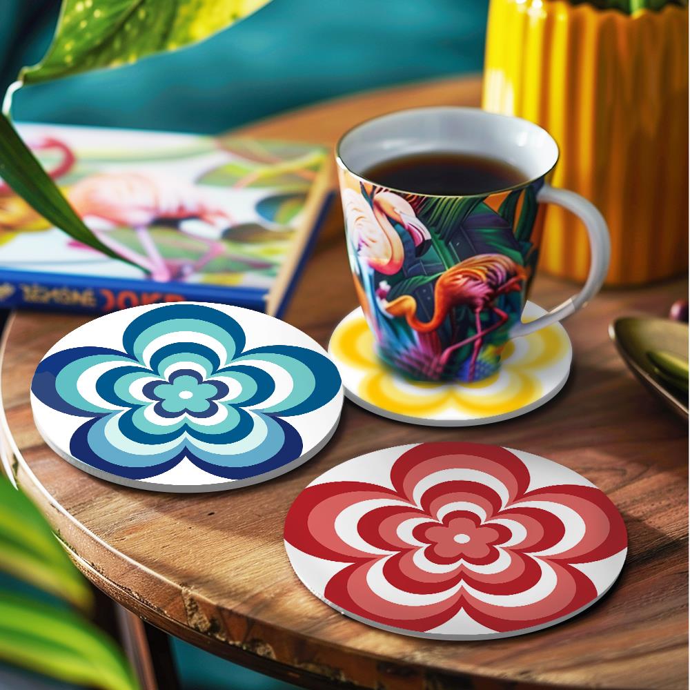 Groovy Layered Daisies paint by numbers coasters – image 16