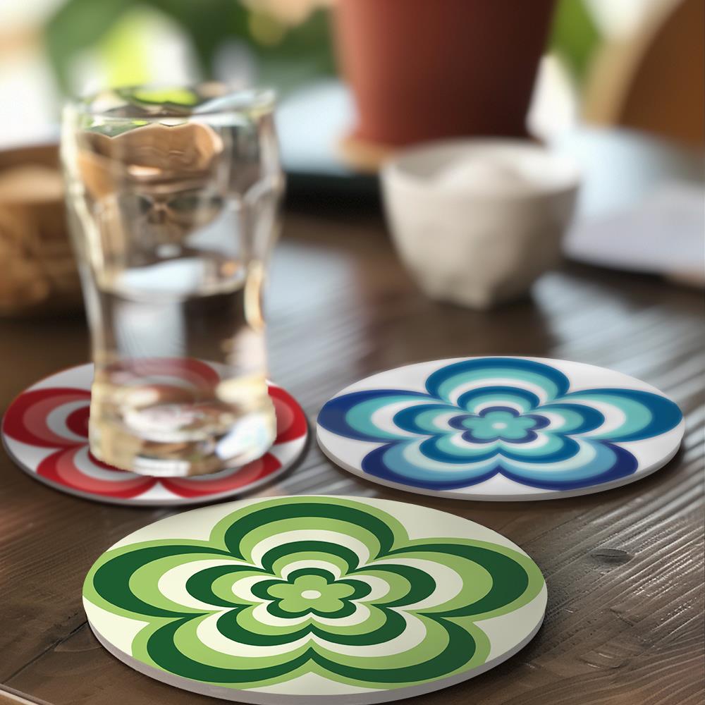 Groovy Layered Daisies paint by numbers coasters – image 18