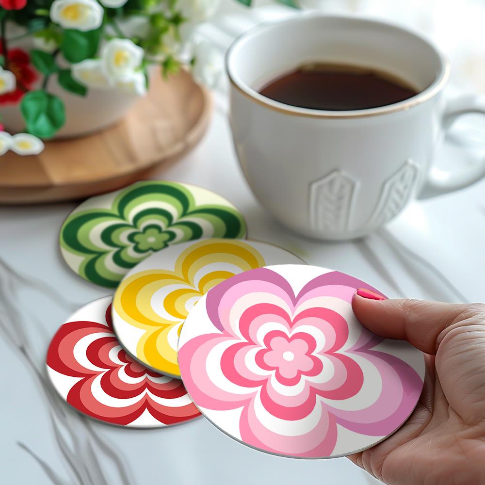 Groovy Layered Daisies paint by numbers coasters – image 19