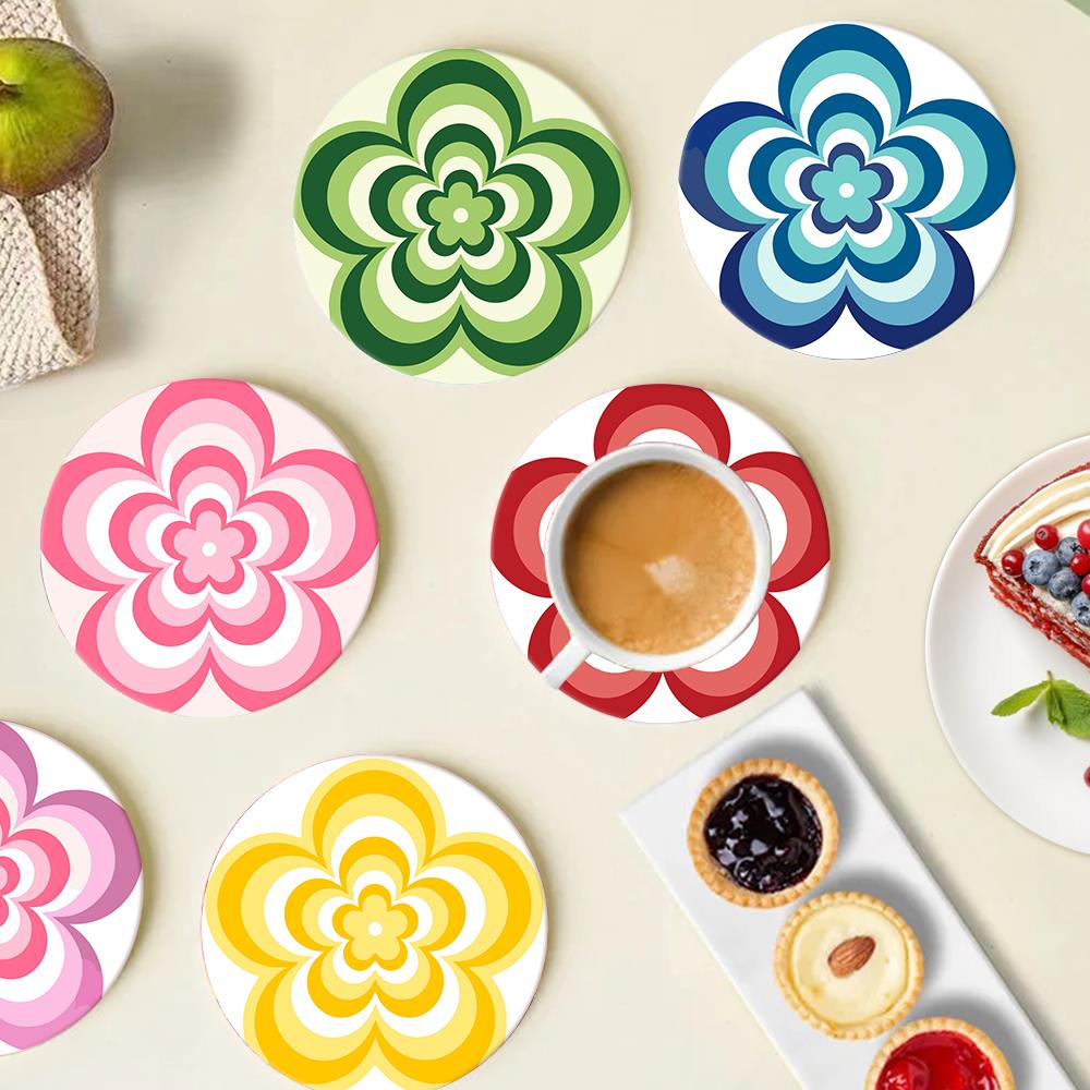 Groovy Layered Daisies paint by numbers coasters – image 20