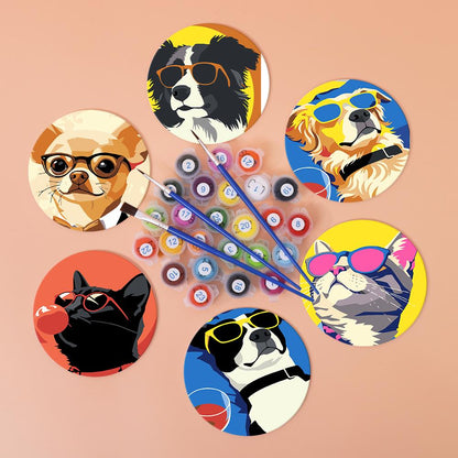 Cool Pets in Sunglasses paint by numbers coasters – image 3