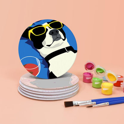 Cool Pets in Sunglasses paint by numbers coasters – image 4