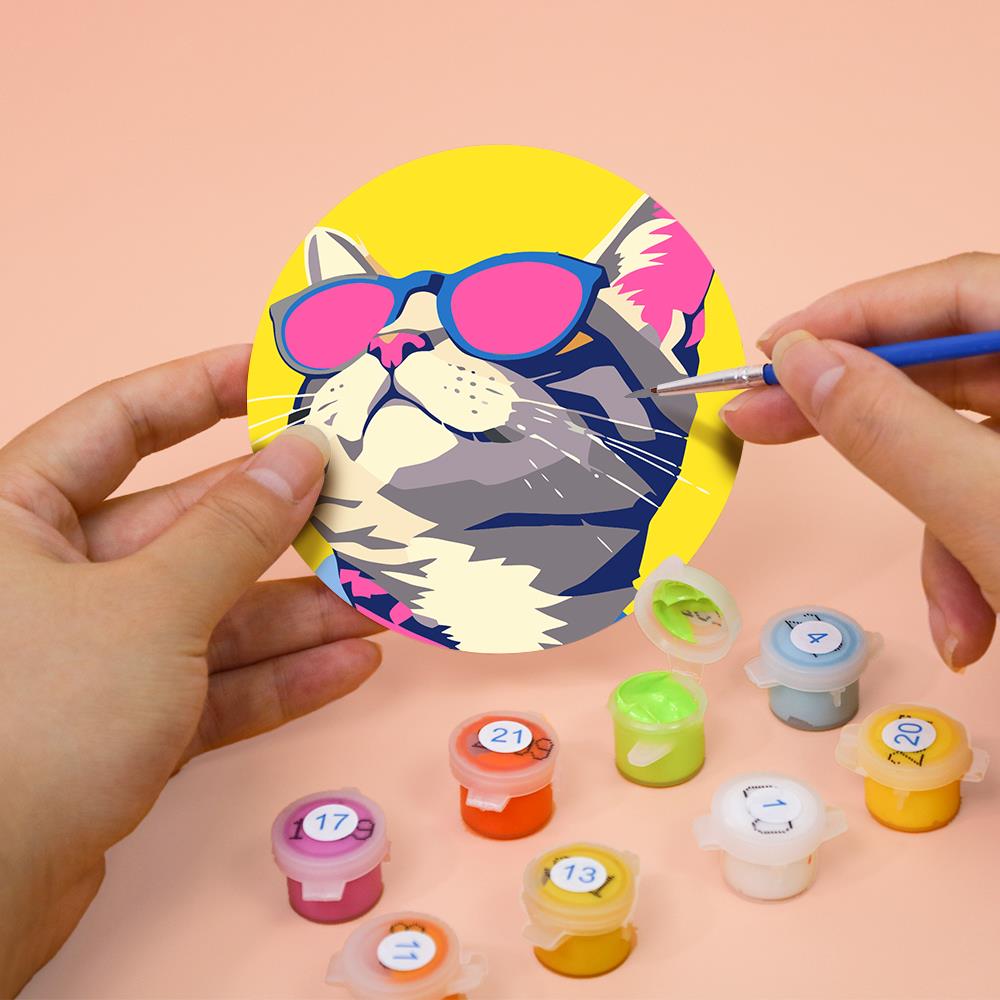 Cool Pets in Sunglasses paint by numbers coasters – image 7