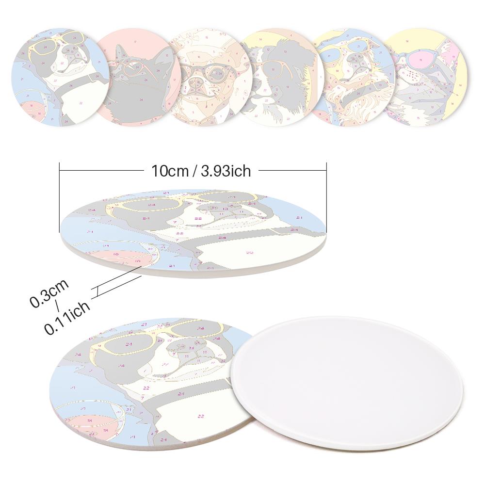Cool Pets in Sunglasses paint by numbers coasters – image 9