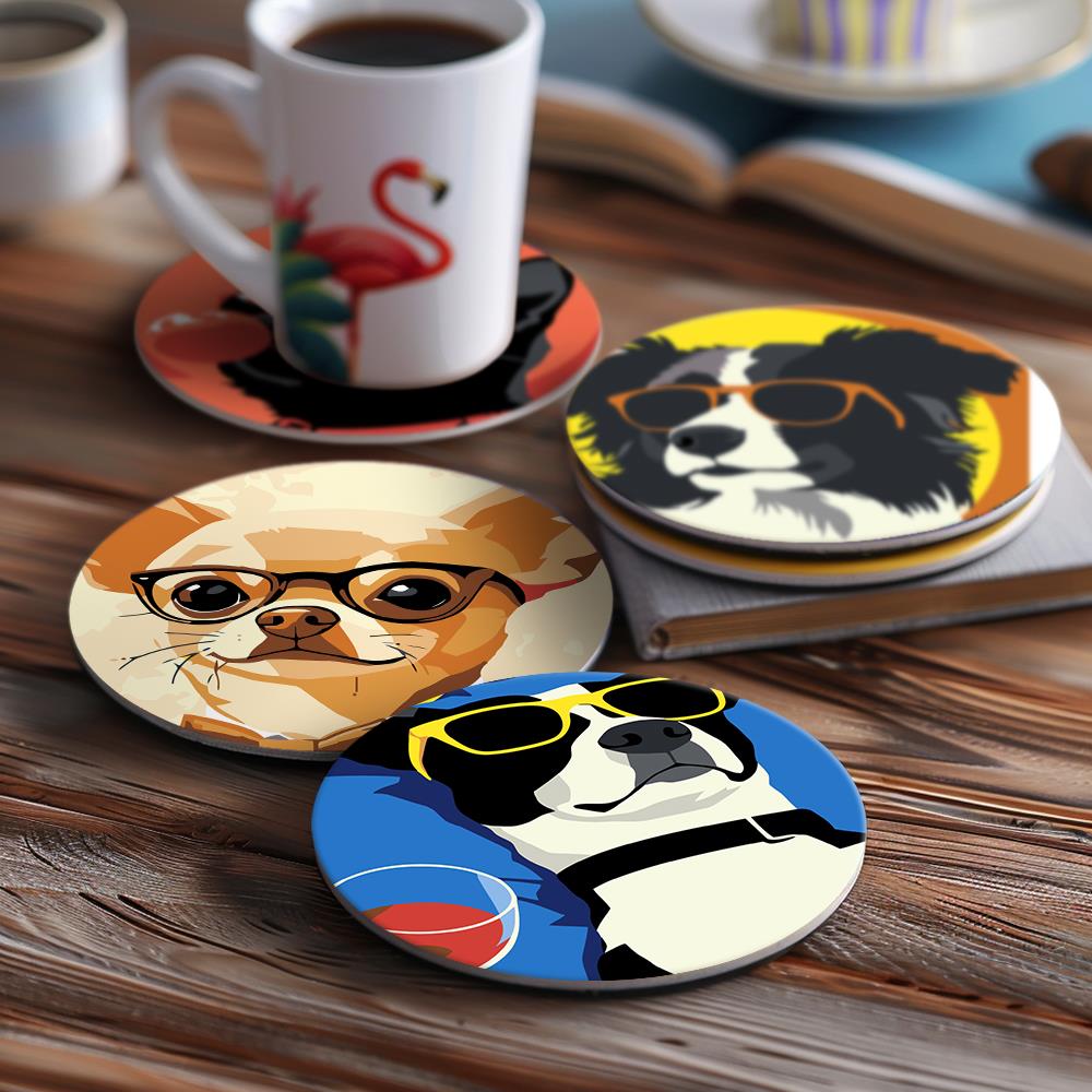 Cool Pets in Sunglasses paint by numbers coasters – image 15