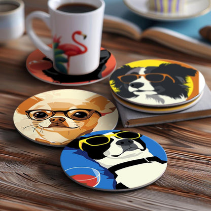 Cool Pets in Sunglasses paint by numbers coasters – image 15