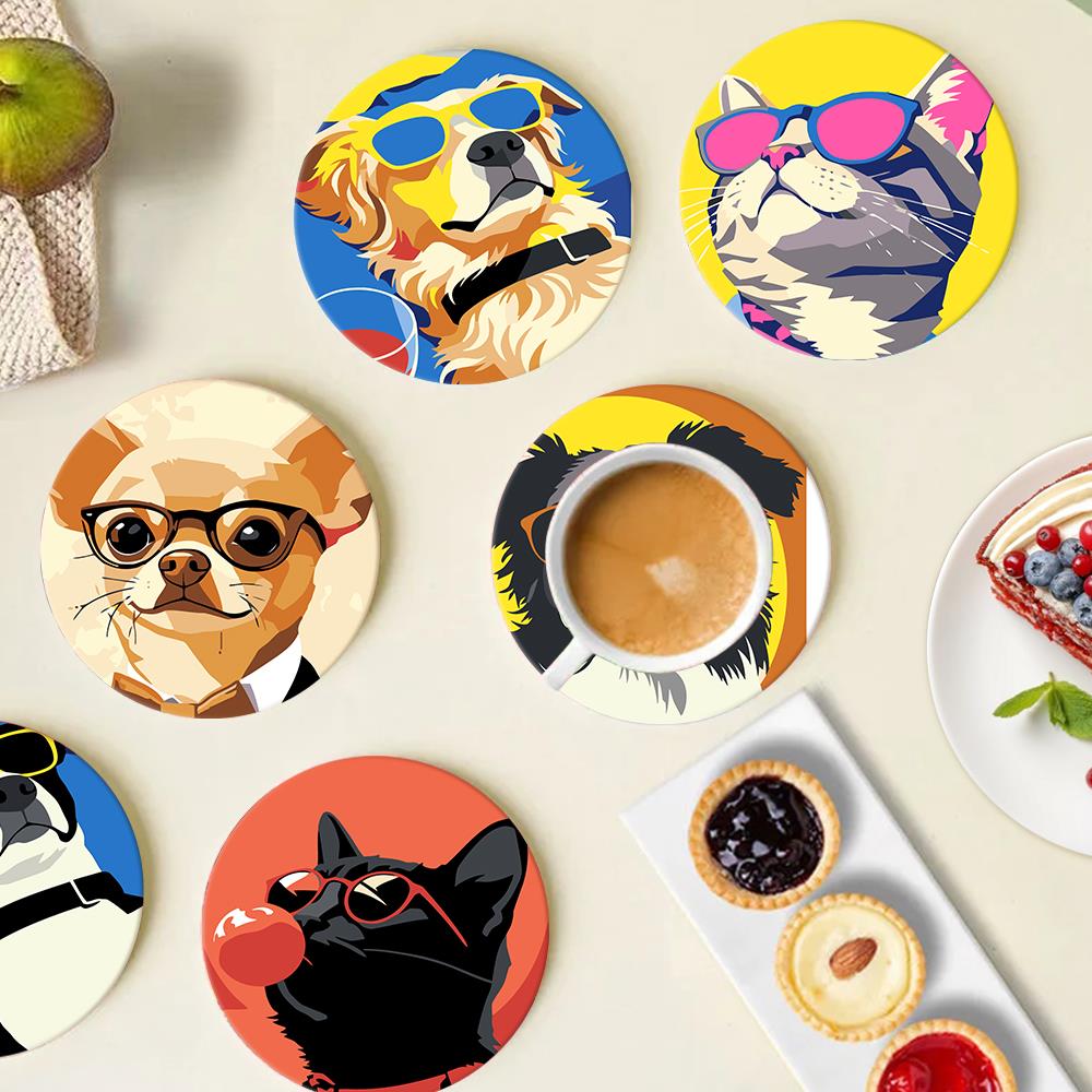 Cool Pets in Sunglasses paint by numbers coasters – image 17