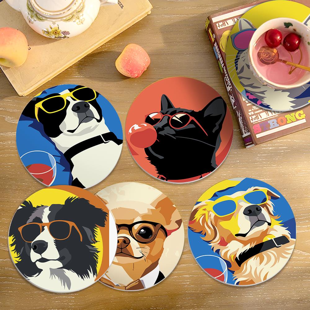 Cool Pets in Sunglasses paint by numbers coasters – image 19