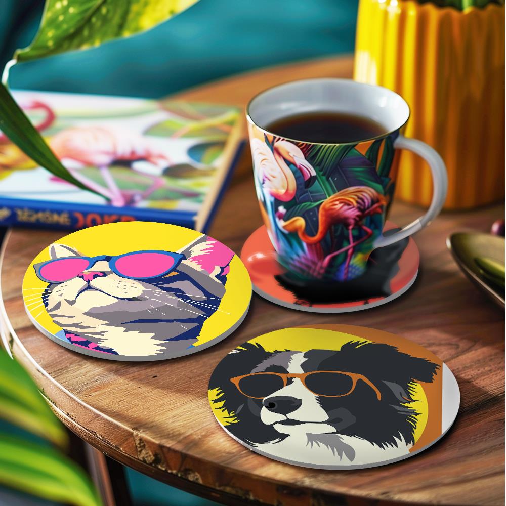 Cool Pets in Sunglasses paint by numbers coasters – image 20