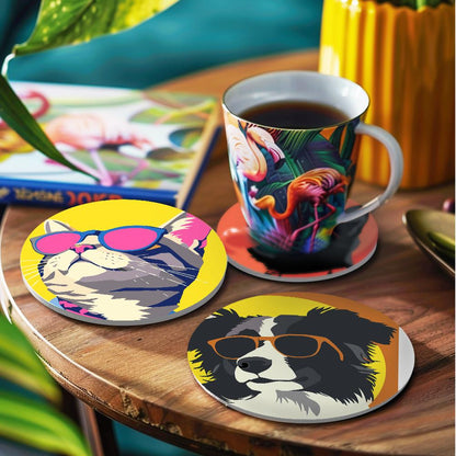 Cool Pets in Sunglasses paint by numbers coasters – image 20