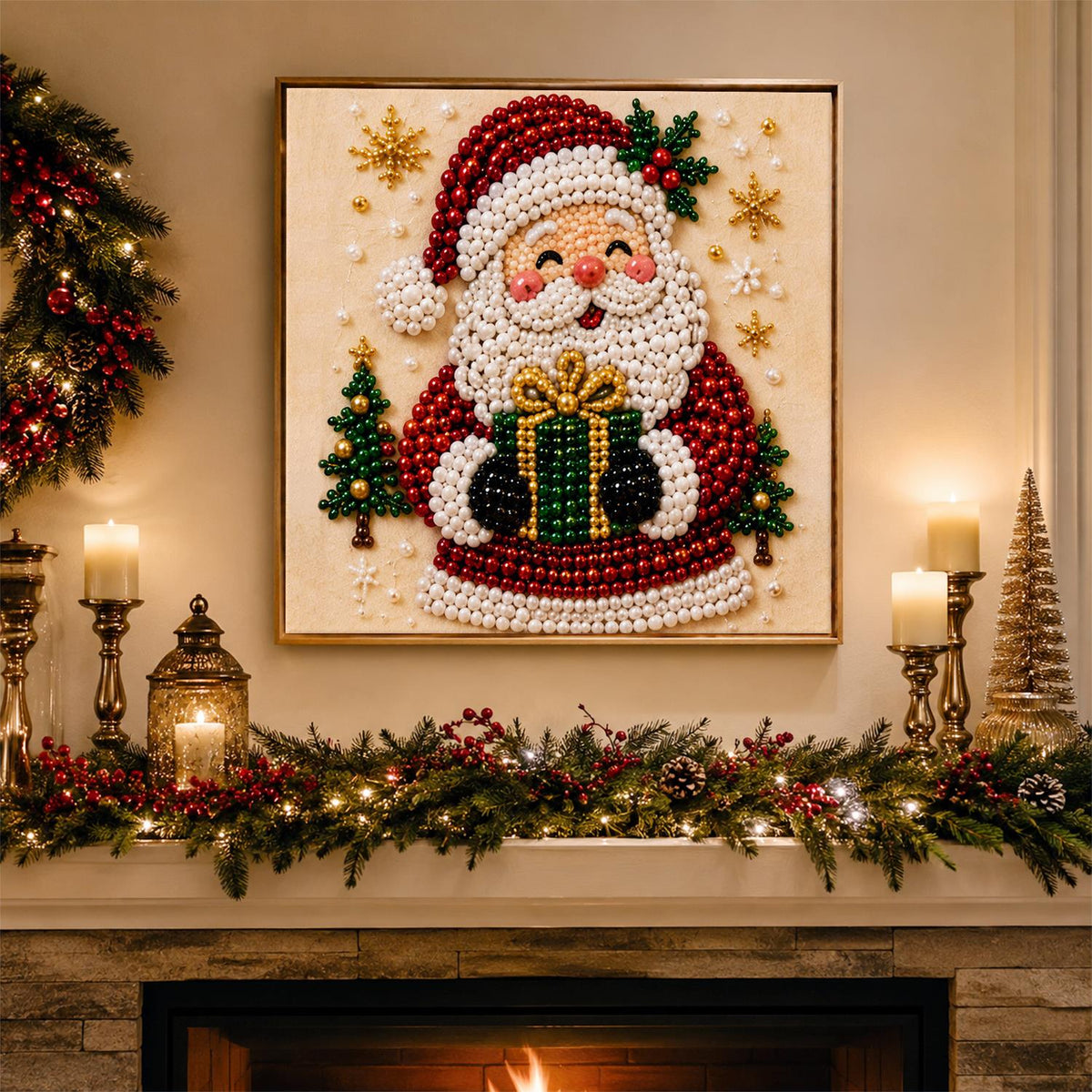 Santa's Present by a Little Tree pearl painting – image 3