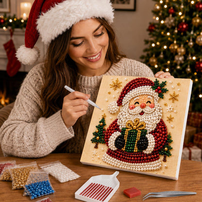 Santa's Present by a Little Tree pearl painting – image 16