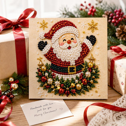 Cheering Santa in a Bauble Wreath pearl painting – image 2
