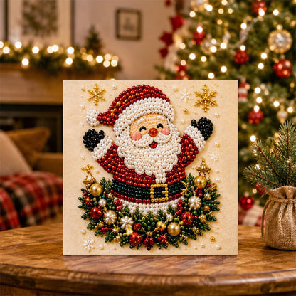 Cheering Santa in a Bauble Wreath pearl painting – image 5
