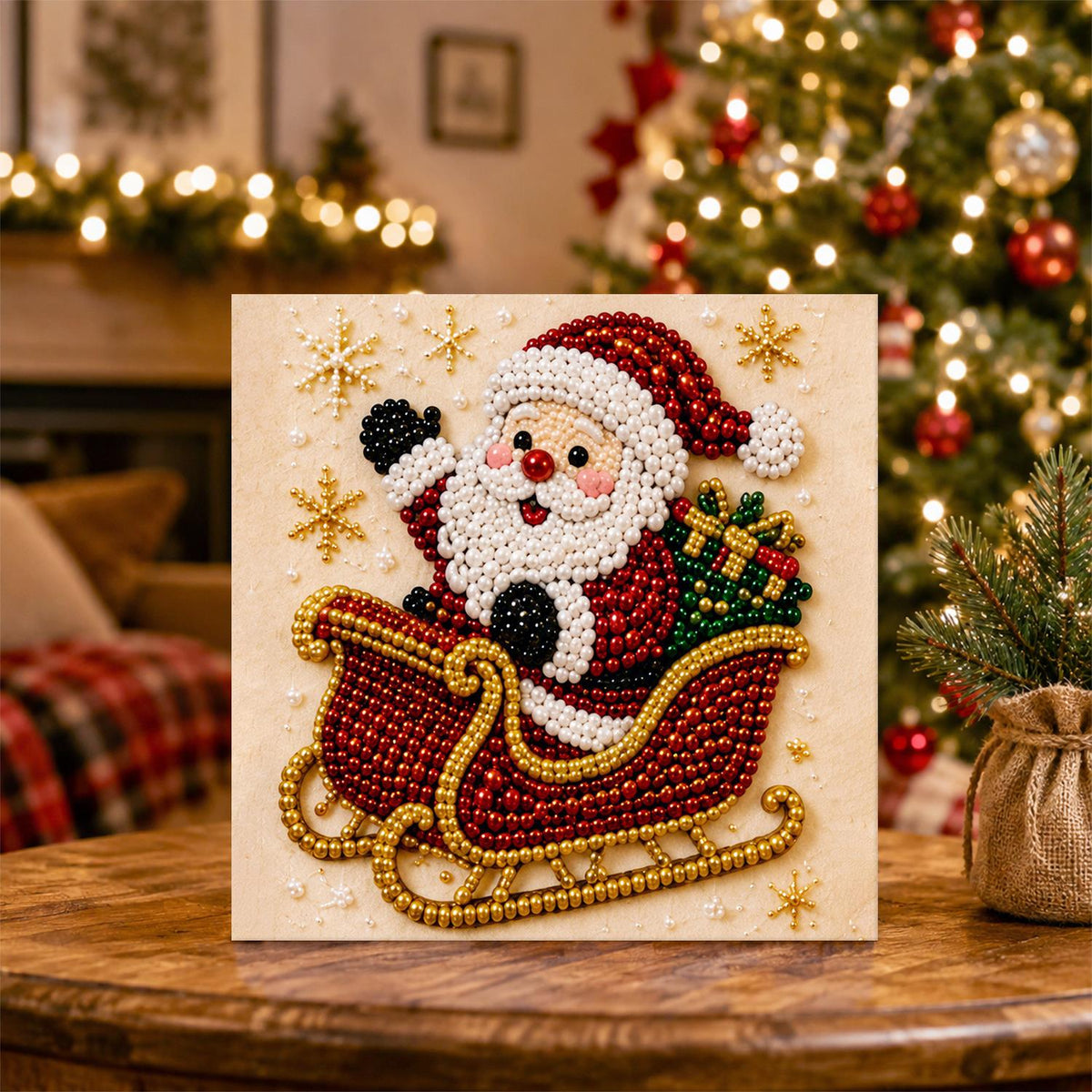 Jolly Santa's Red Sleigh pearl painting – image 5