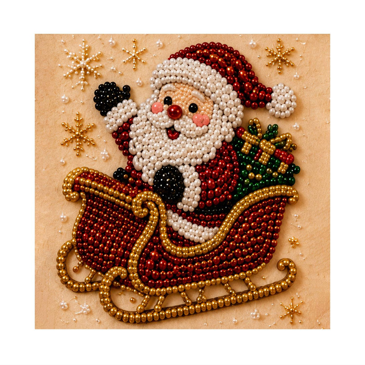 Jolly Santa's Red Sleigh pearl painting – image 11