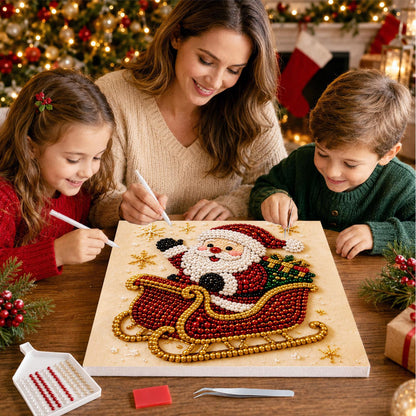 Jolly Santa's Red Sleigh pearl painting – image 15