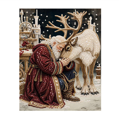 Santa Nuzzling His Reindeer pearl painting – image 11