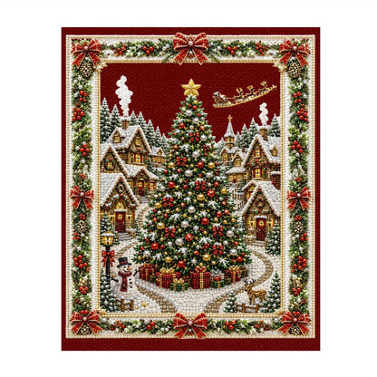Village Tree in a Garland Frame pearl painting – image 11