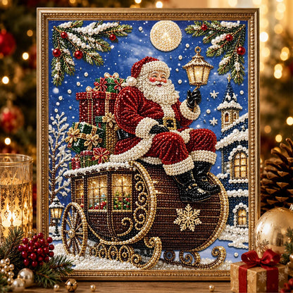 Santa on a Golden Carriage pearl painting – image 2