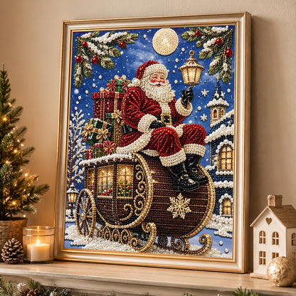 Santa on a Golden Carriage pearl painting – image 4