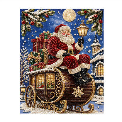 Santa on a Golden Carriage pearl painting – image 11