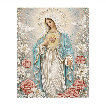 Madonna Among Doves and Roses pearl painting – image 11